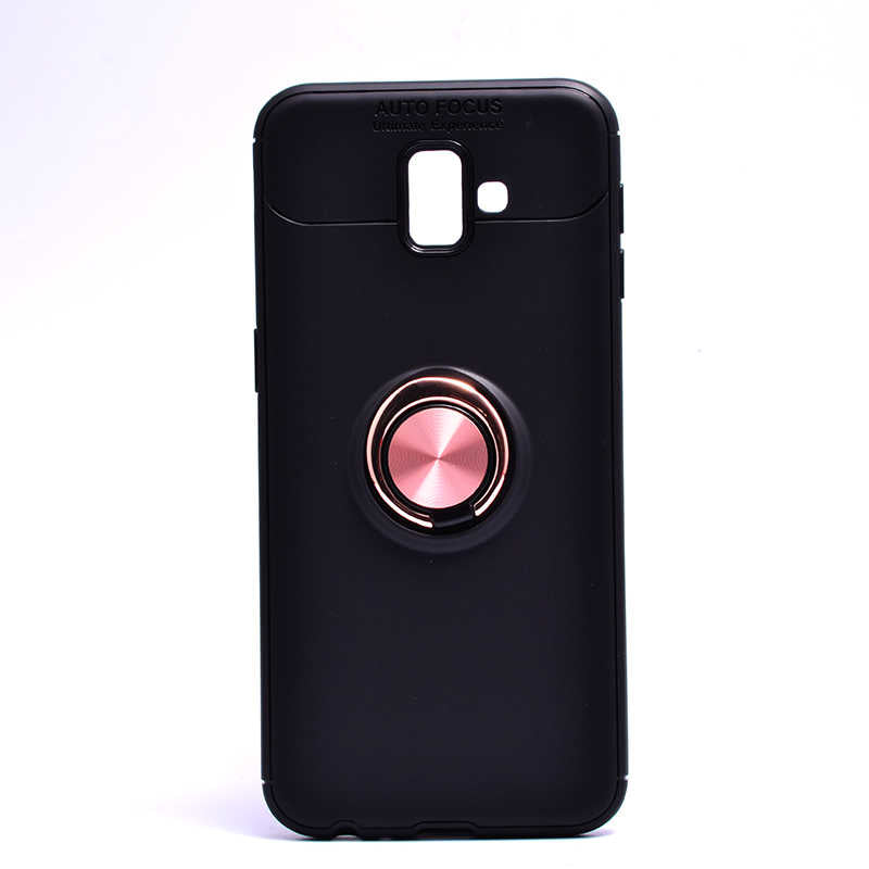 Galaxy J6 Plus Kılıf Zore Ravel Silikon Kapak Siyah-Rose Gold