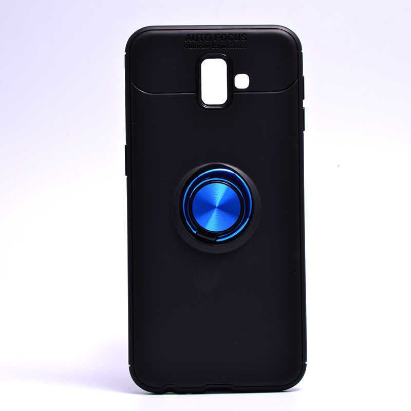 Galaxy J6 Plus Kılıf Zore Ravel Silikon Kapak Siyah-Mavi