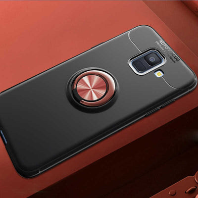 Galaxy J6 Kılıf Zore Ravel Silikon Kapak Siyah-Rose Gold