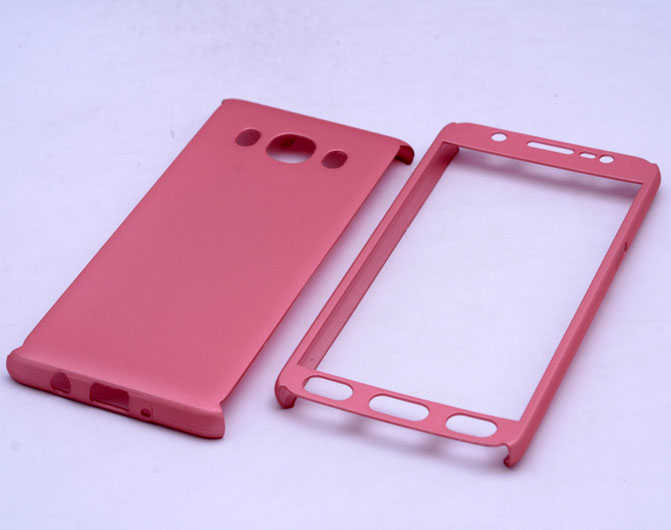 Galaxy J7 2016 Kılıf Zore 360 3 Parçalı Rubber Kapak Gri