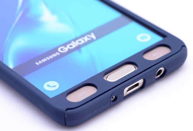 Galaxy J7 2016 Kılıf Zore 360 3 Parçalı Rubber Kapak Rose Gold