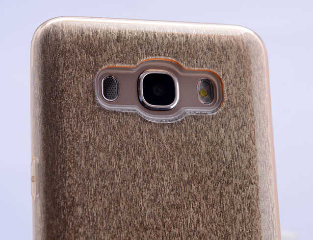 Galaxy J7 2016 Kılıf Zore Shining Silikon Gold