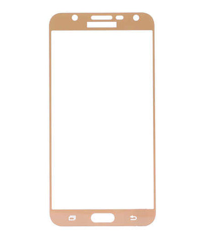 Galaxy J7 Core Zore Ekranı Tam Kaplayan Düz Cam Koruyucu Gold
