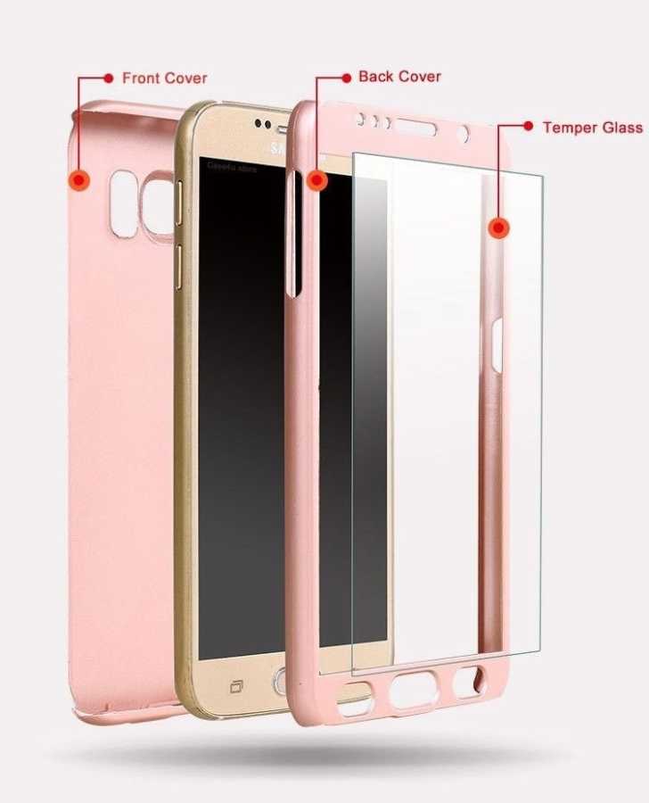 Galaxy J7 Core Kılıf Zore 360 3 Parçalı Rubber Kapak Siyah