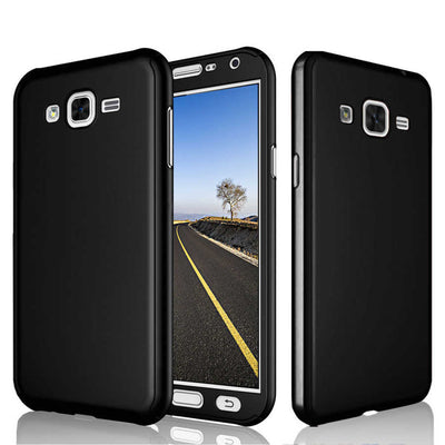 Galaxy J7 Core Kılıf Zore 360 3 Parçalı Rubber Kapak Siyah