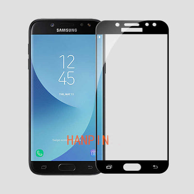 Galaxy J730 Pro Zore Ekranı Tam Kaplayan Düz Cam Koruyucu Beyaz