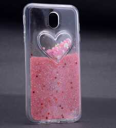 Galaxy J730 Pro Kılıf Zore Kalpli Silikon Pembe