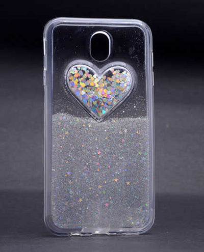 Galaxy J730 Pro Kılıf Zore Kalpli Silikon Gri