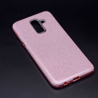 Galaxy J8 Kılıf Zore Shining Silikon Rose Gold