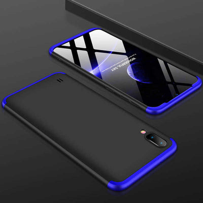 Galaxy M10 Kılıf Zore Ays Kapak Siyah-Mavi