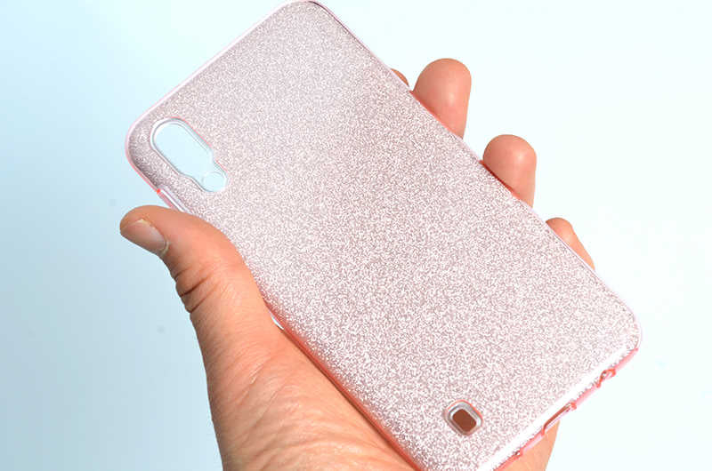 Galaxy M10 Kılıf Zore Shining Silikon Rose Gold