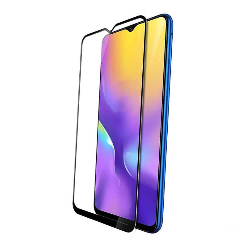 Galaxy M10S Zore Kenarları Kırılmaya Dayanıklı Cam Ekran Koruyucu Siyah