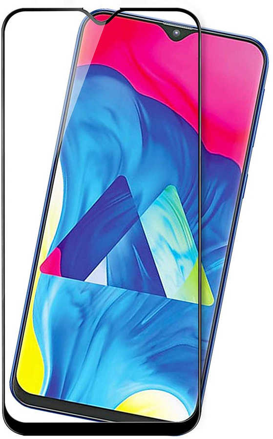 Galaxy M10S Zore Kenarları Kırılmaya Dayanıklı Cam Ekran Koruyucu Siyah
