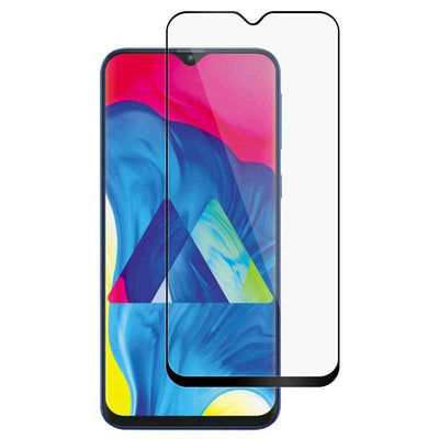 Galaxy M10S Zore Kenarları Kırılmaya Dayanıklı Cam Ekran Koruyucu Siyah