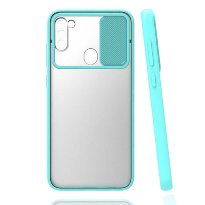 Galaxy M11 Kılıf Zore Lensi Kapak Turkuaz