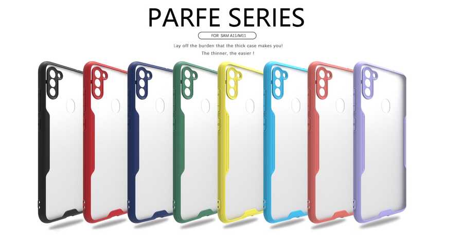 Galaxy M11 Kılıf Zore Parfe Kapak Lacivert