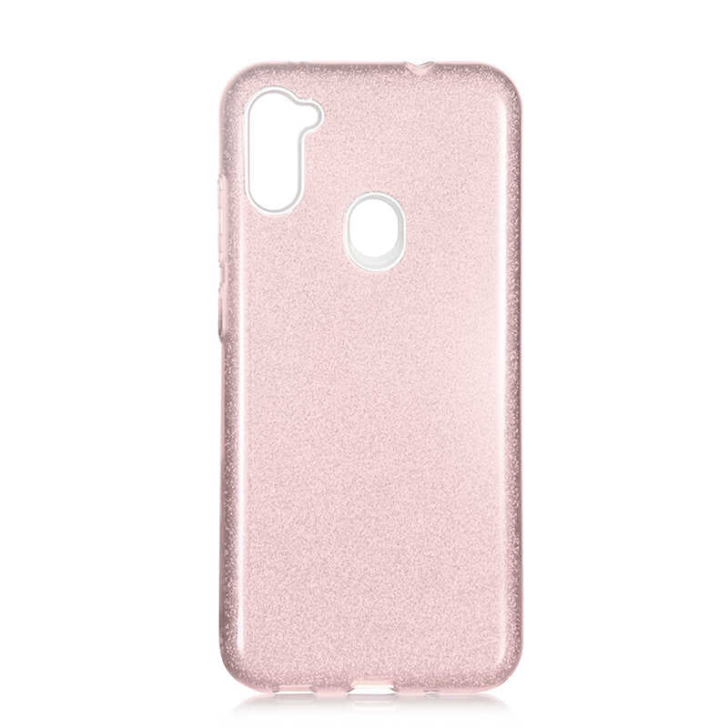 Galaxy M11 Kılıf Zore Shining Silikon Rose Gold