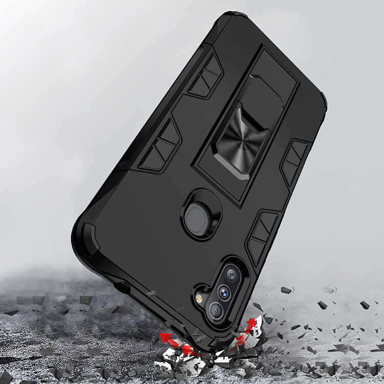 Galaxy M11 Kılıf Zore Volve Kapak Siyah