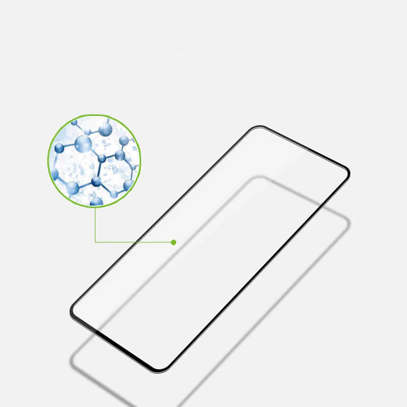 Galaxy M11 Zore Kenarları Kırılmaya Dayanıklı Cam Ekran Koruyucu Siyah
