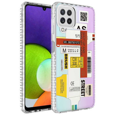 Galaxy M12 Kılıf Airbag Kenarlı Renkli Desenli Silikon Zore Elegans Kapak NO2