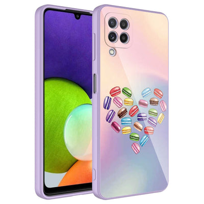 Galaxy M12 Kılıf Kamera Korumalı Desenli Sert Silikon Zore Epoksi Kapak NO1