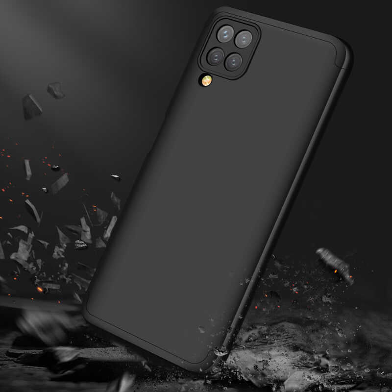 Galaxy M12 Kılıf Zore Ays Kapak Siyah-Mavi