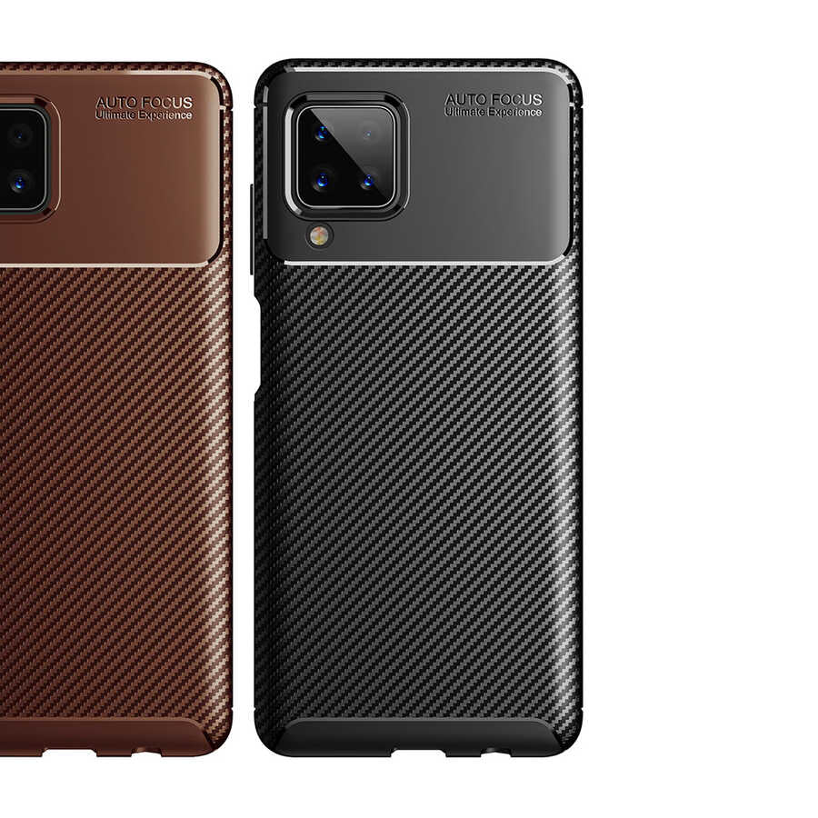 Galaxy M12 Kılıf Zore Negro Silikon Kapak Kahverengi