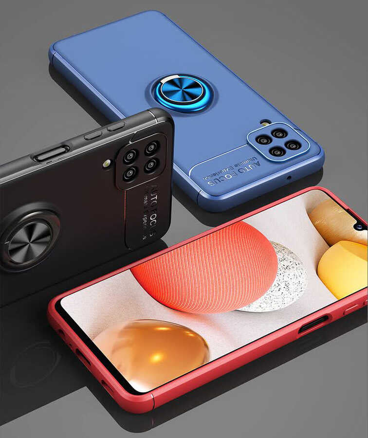 Galaxy M12 Kılıf Zore Ravel Silikon Kapak Siyah