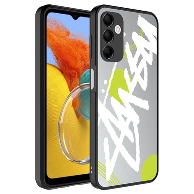 Galaxy M14 Kılıf Aynalı Desenli Kamera Korumalı Parlak Zore Mirror Kapak Yazı