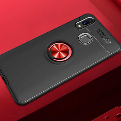 Galaxy M20 Kılıf Zore Ravel Silikon Kapak Siyah-Kırmızı