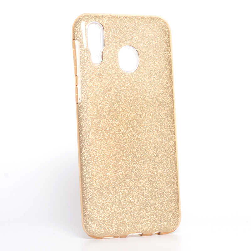 Galaxy M20 Kılıf Zore Shining Silikon Gold