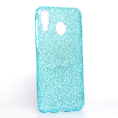 Galaxy M20 Kılıf Zore Shining Silikon Mavi