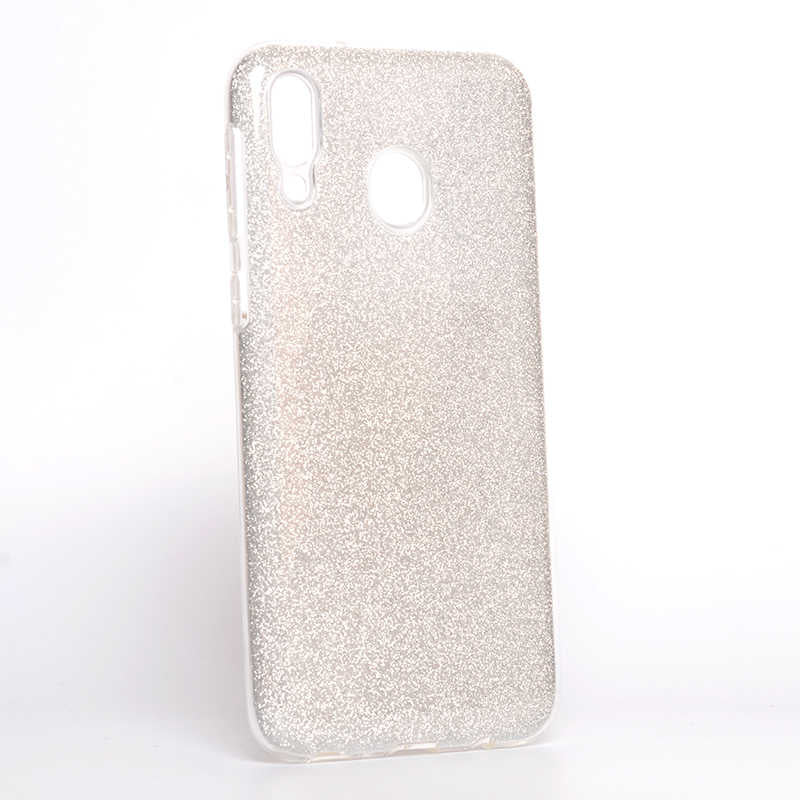 Galaxy M20 Kılıf Zore Shining Silikon Gümüş