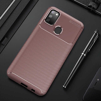 Galaxy M21 Kılıf Zore Negro Silikon Kapak Kahverengi