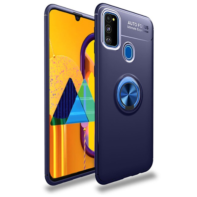Galaxy M21 Kılıf Zore Ravel Silikon Kapak Siyah-Rose Gold