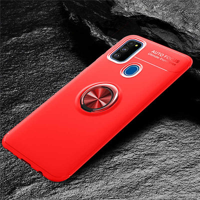 Galaxy M21 Kılıf Zore Ravel Silikon Kapak Kırmızı