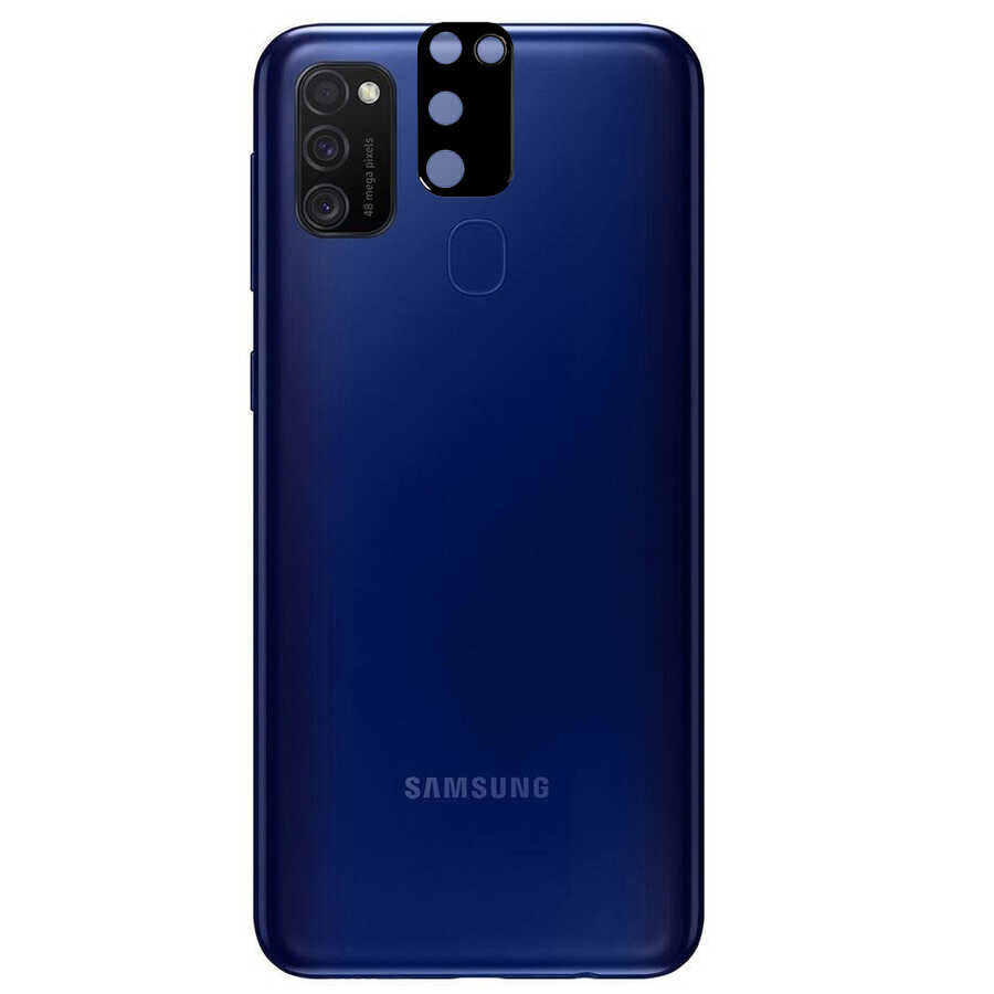 Galaxy M21 Zore 3D Kamera Camı Siyah