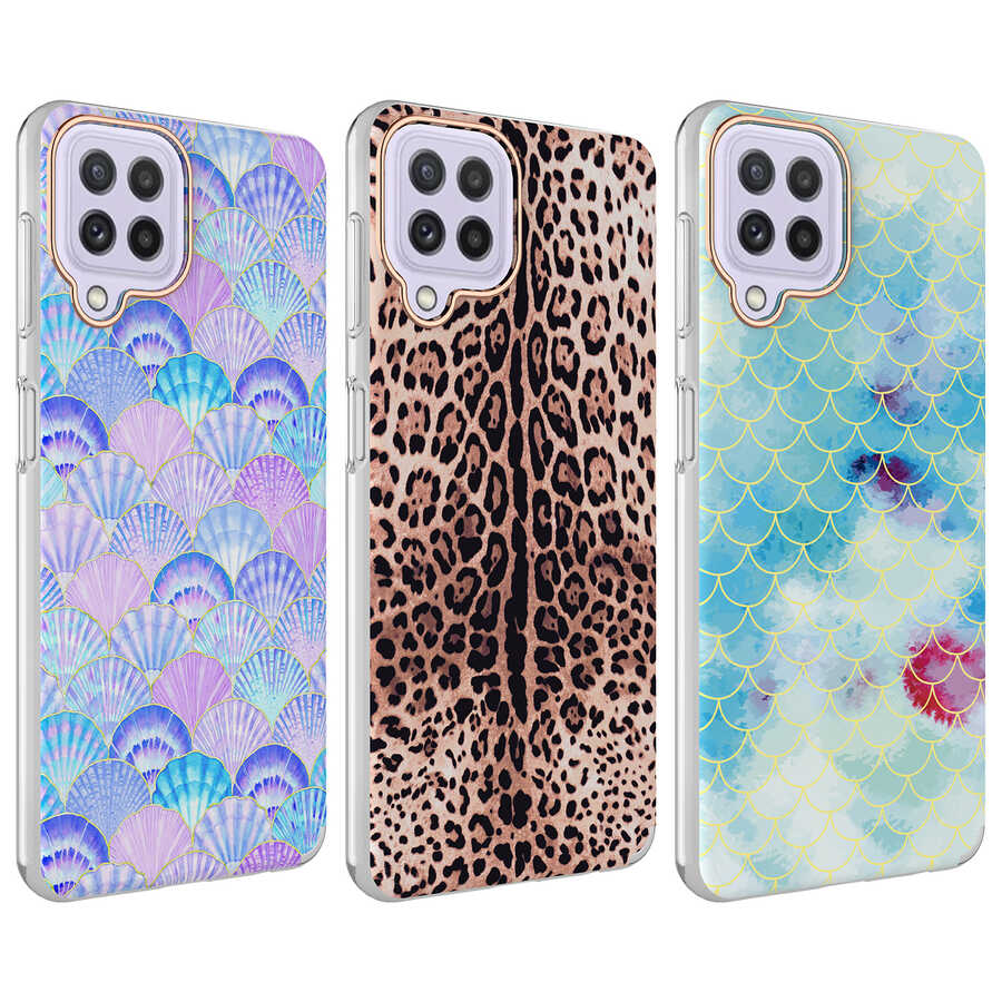 Galaxy M22 Kılıf Zore Bella Kapak Leopar