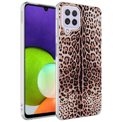 Galaxy M22 Kılıf Zore Bella Kapak Leopar