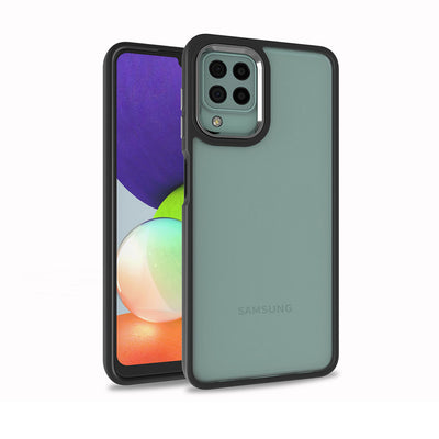 Galaxy M22 Kılıf Zore Flora Kapak Siyah