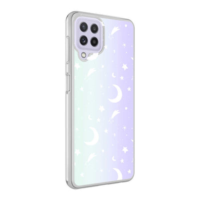 Galaxy M22 Kılıf Zore M-Blue Desenli Kapak Moon No4