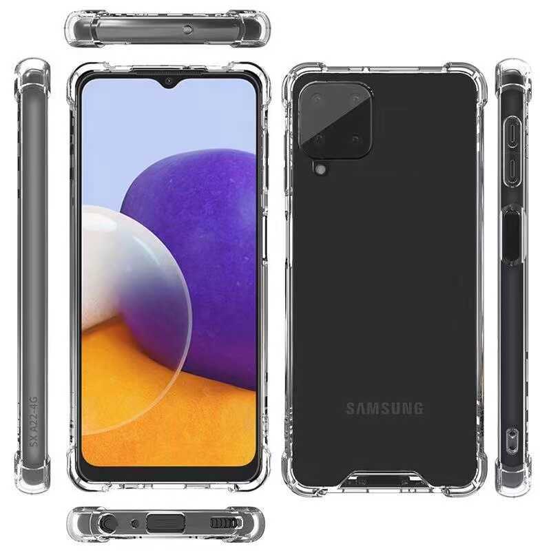 Galaxy M22 Kılıf Zore Nitro Anti Shock Silikon Renksiz