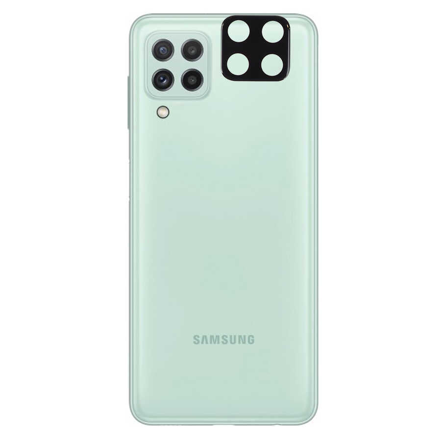 Galaxy M22 Zore 3D Kamera Camı Siyah