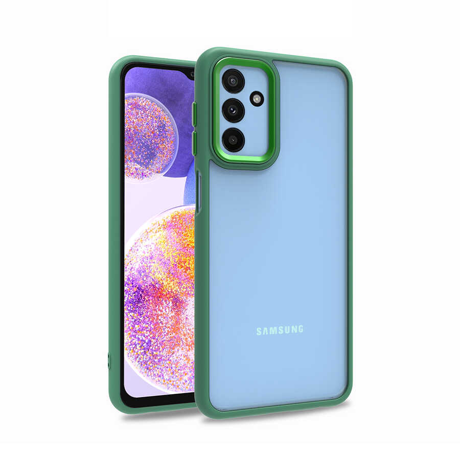 Galaxy M23 Kılıf Zore Flora Kapak Yeşil