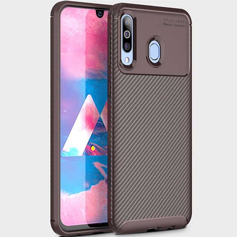 Galaxy M30 Kılıf Zore Negro Silikon Kapak Kahverengi