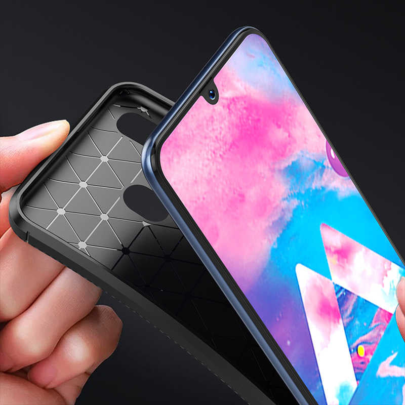 Galaxy M30 Kılıf Zore Negro Silikon Kapak Kahverengi