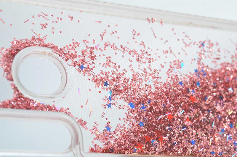 Galaxy M30 Kılıf Zore Sıralı Sıvılı Silikon Rose Gold