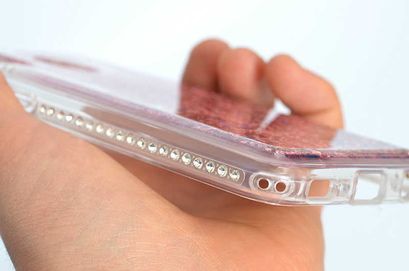 Galaxy M30 Kılıf Zore Sıralı Sıvılı Silikon Gold