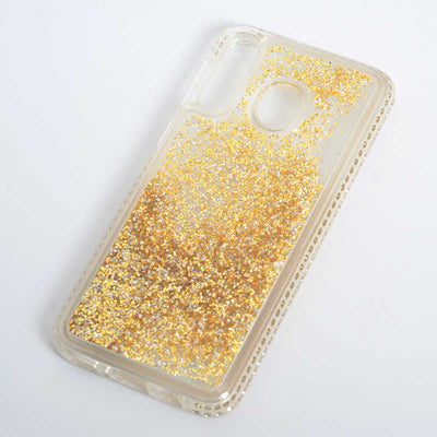 Galaxy M30 Kılıf Zore Sıralı Sıvılı Silikon Gold