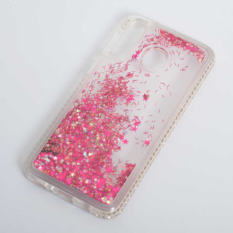 Galaxy M30 Kılıf Zore Sıralı Sıvılı Silikon Pembe